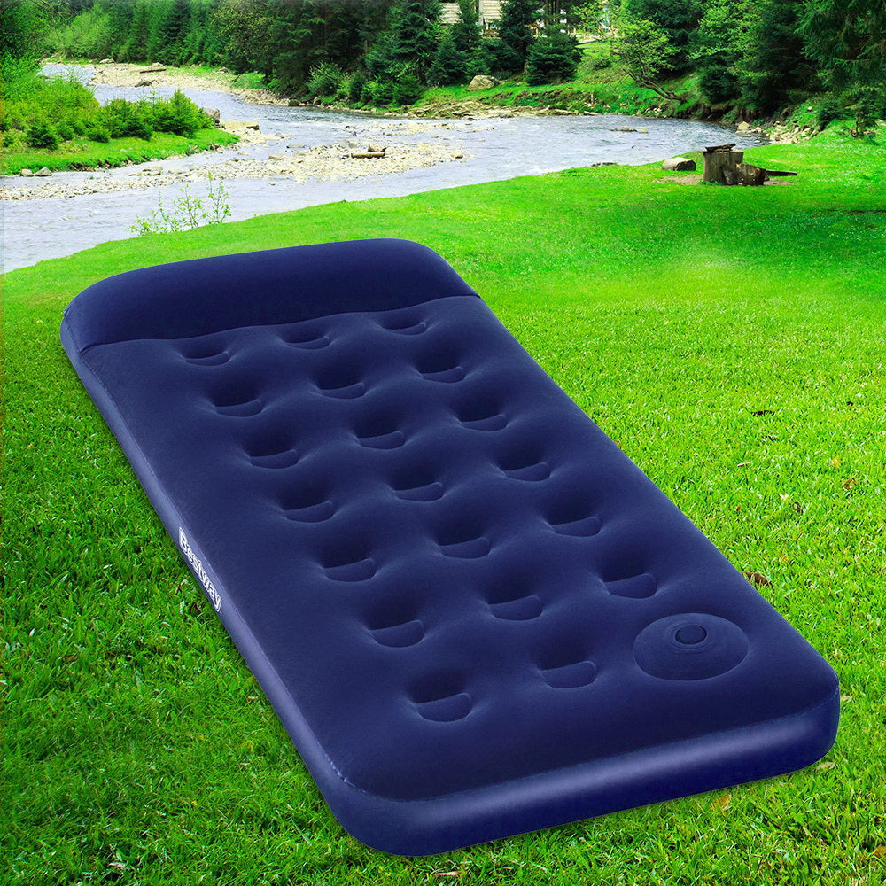 Premium Single Size Navy Inflatable Air Mattress - Sleep in Comfort Anywhere