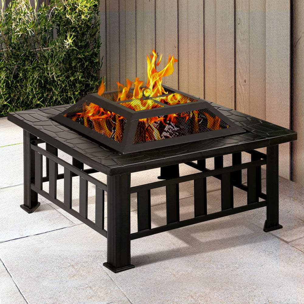 2-in-1 Fire Pit and BBQ Grill Table: Multi-Functional Outdoor Cooking and Gathering Station