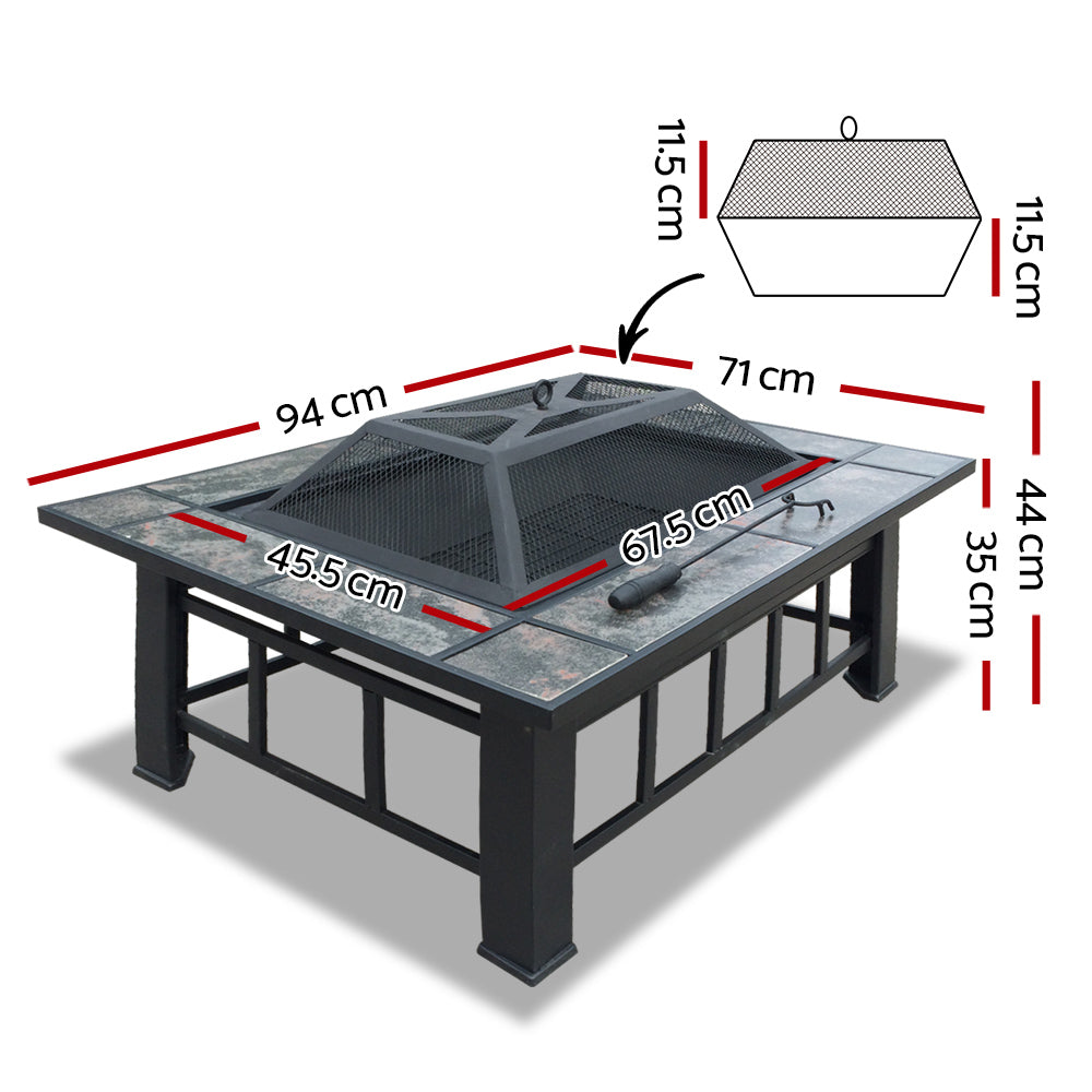 Versatile Outdoor 3-in-1 Fire Pit, BBQ Grill, and Ice Bucket Table