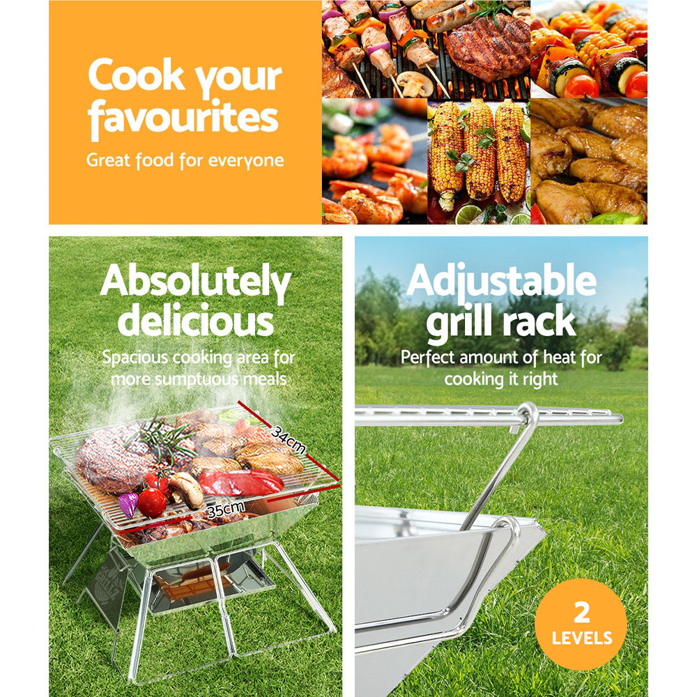 Portable Fire Pit BBQ Grill Set with Carry Bag - Your Outdoor Cooking Companion