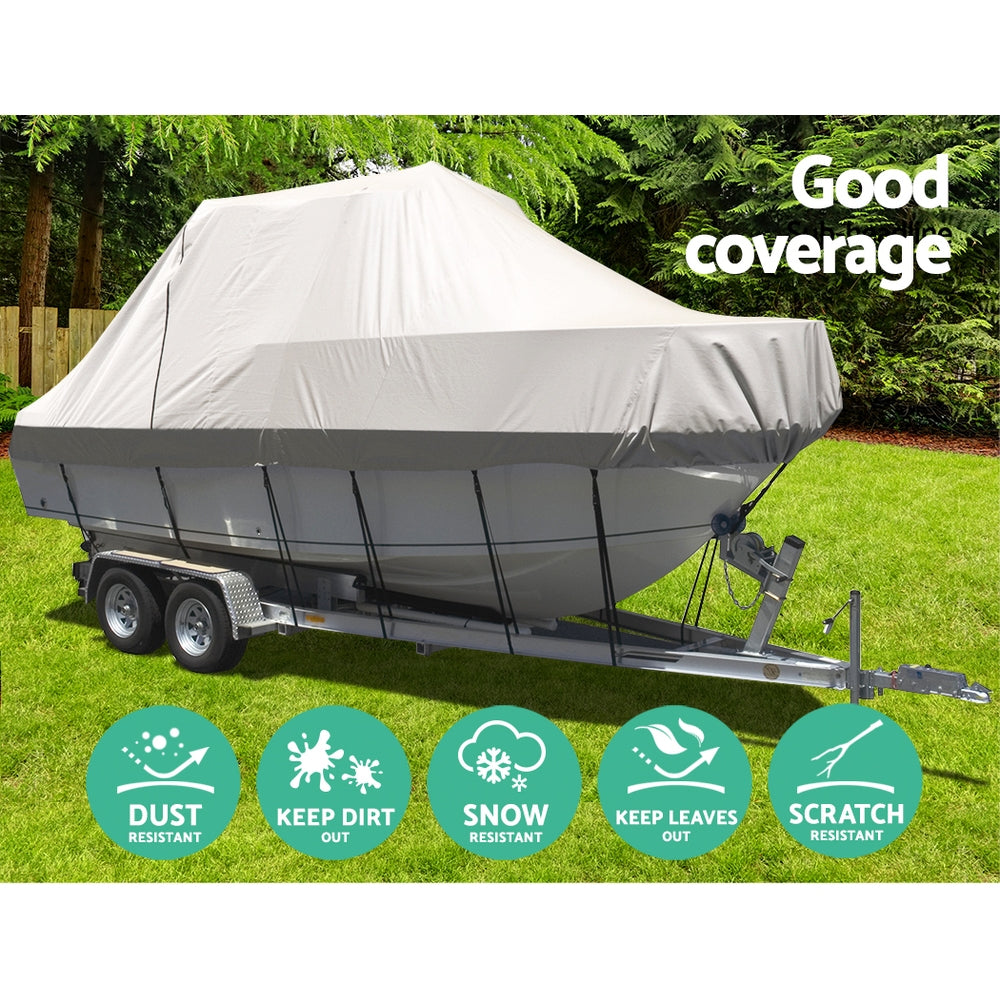 Premium Trailerable Boat Cover for 21-23ft Watercraft - Marine-Grade, Heavy-Duty 600D Polyester