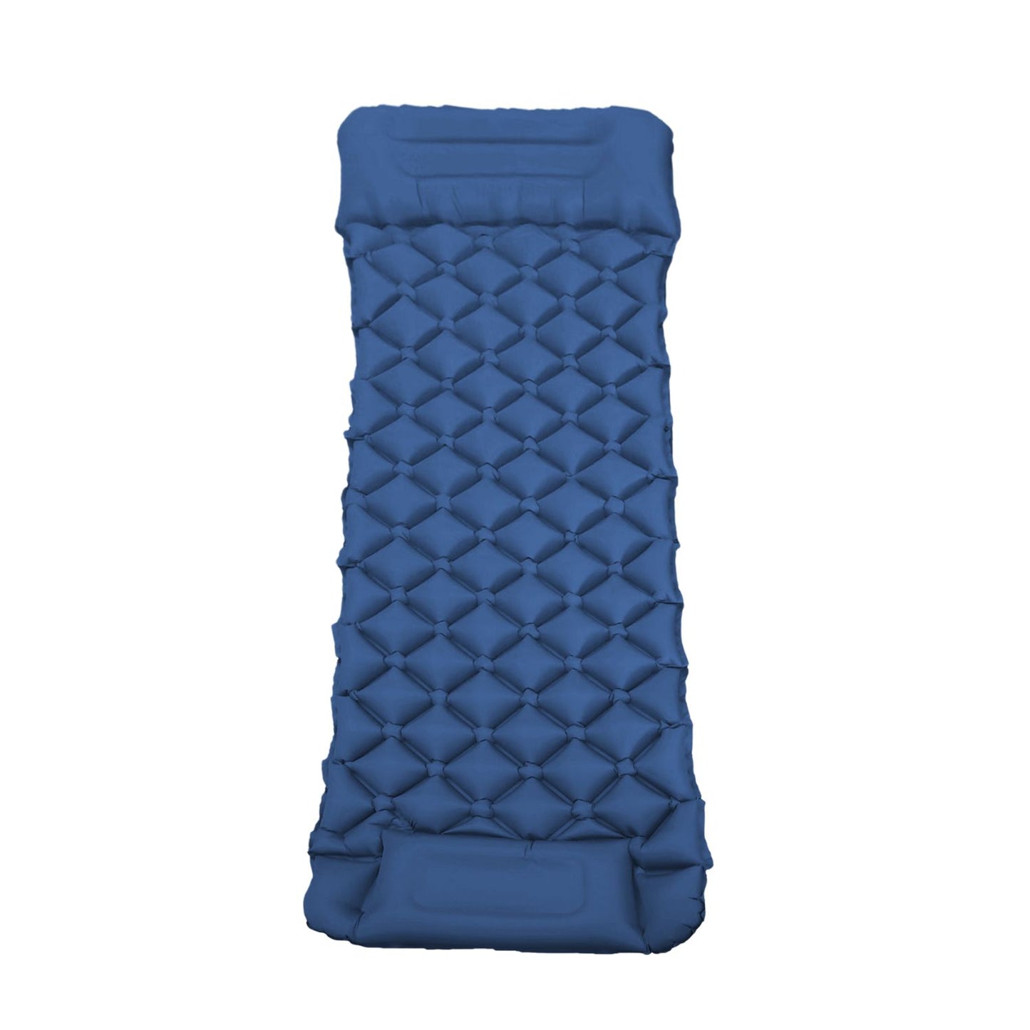 Premium Inflatable Camping Sleeping Pad with Integrated Pillow in Navy Blue