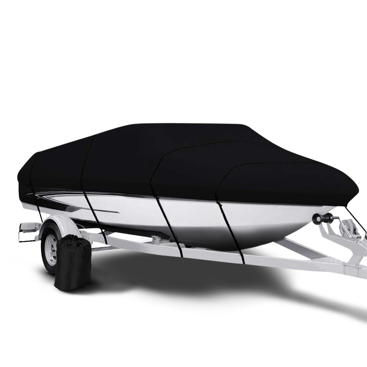 Black Waterproof Boat Cover for 14-16 FT Watercraft