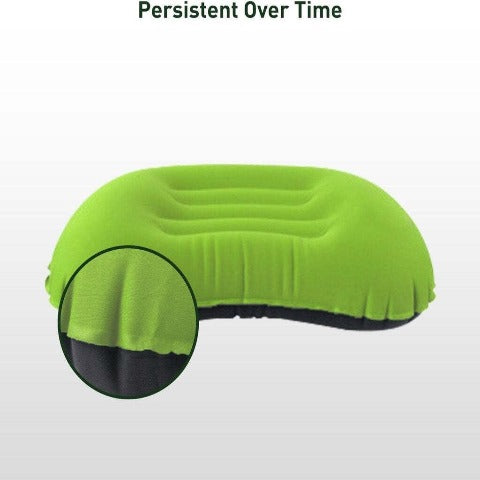 Green Inflatable Camping Travel Pillow for Ultimate Relaxation on the Go