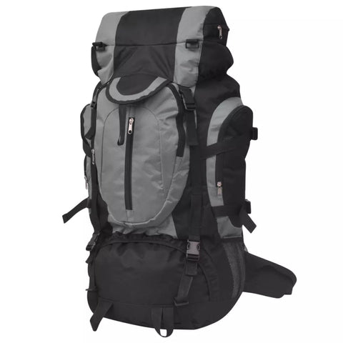 XXL 75L Hiking Backpack in Stylish Black and Grey