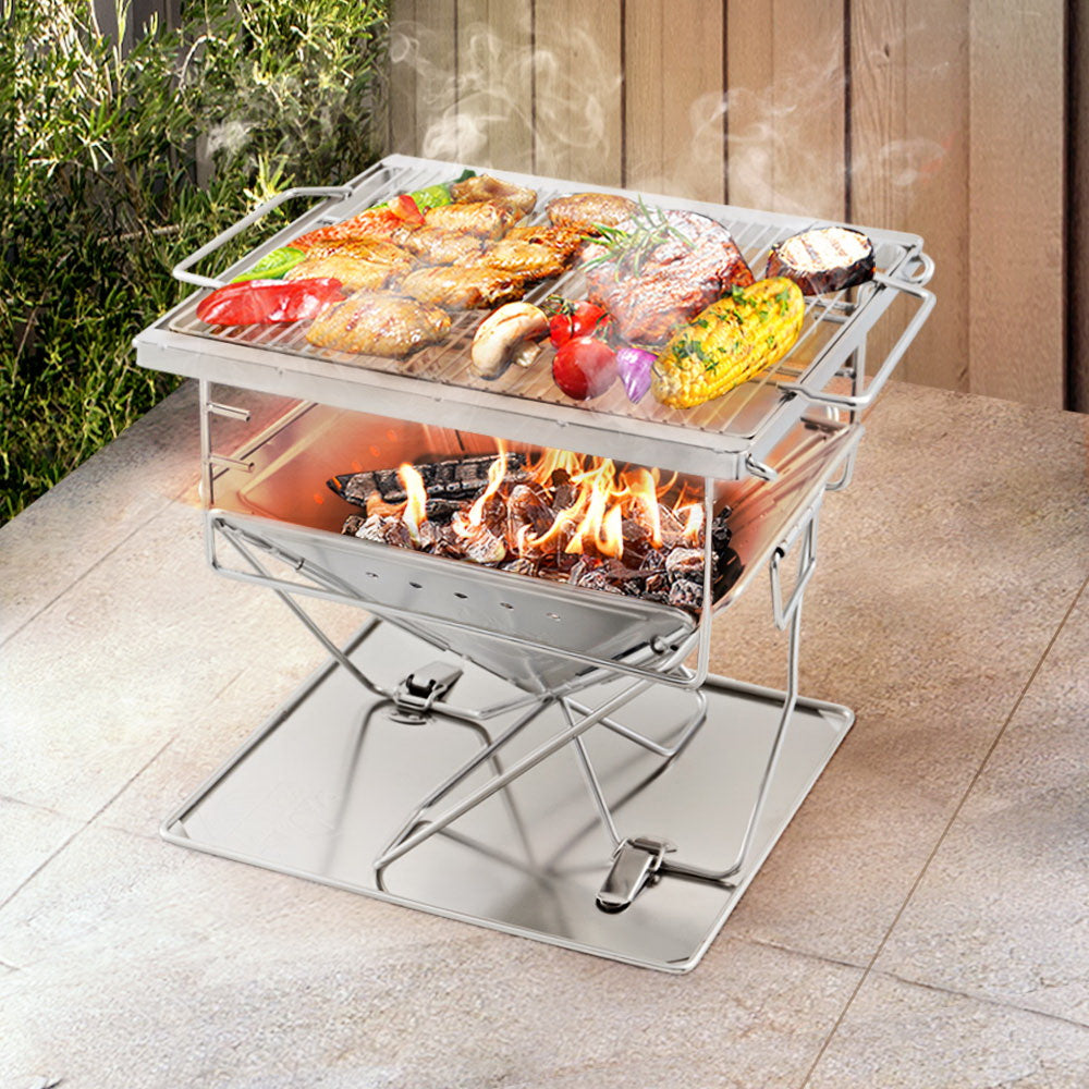 Compact Folding Fire Pit & BBQ