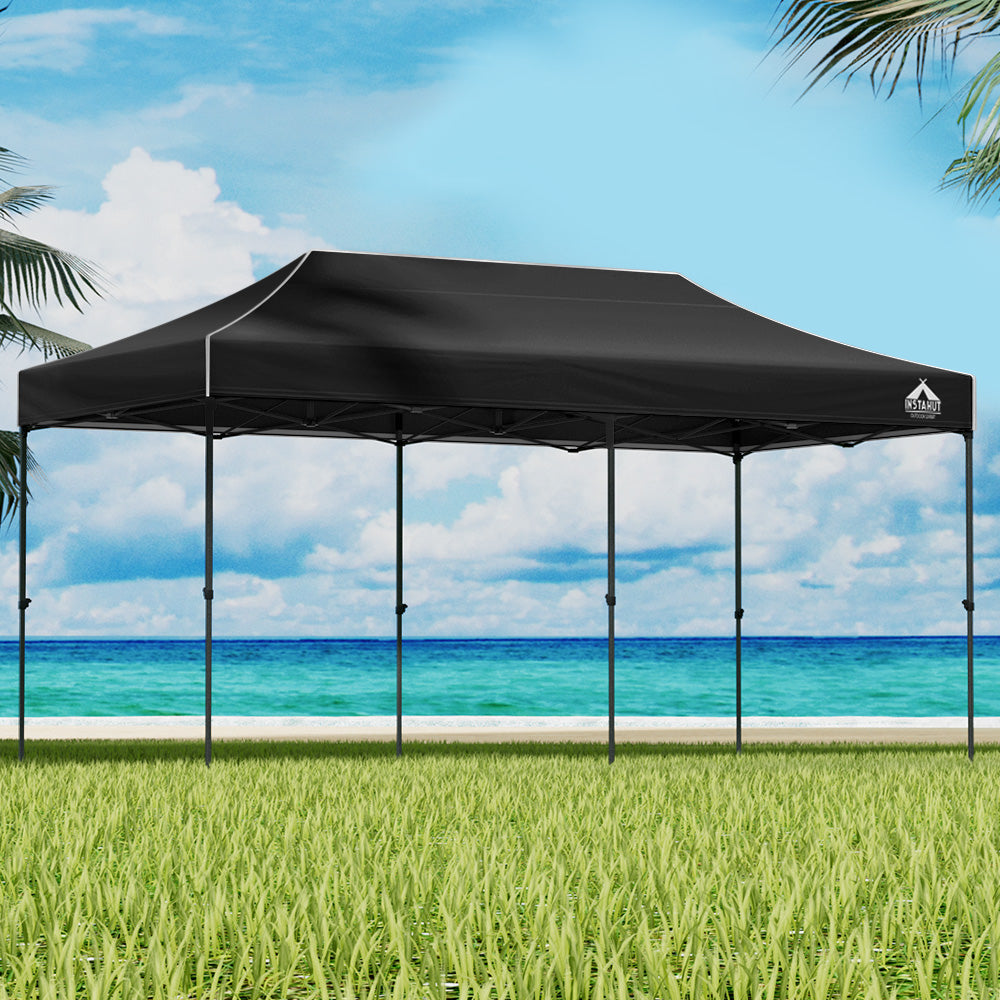 Stylish Outdoor Oasis: 3x6m Pop-Up Marquee Gazebo Tent for Weddings, Camping, and Shade in Navy