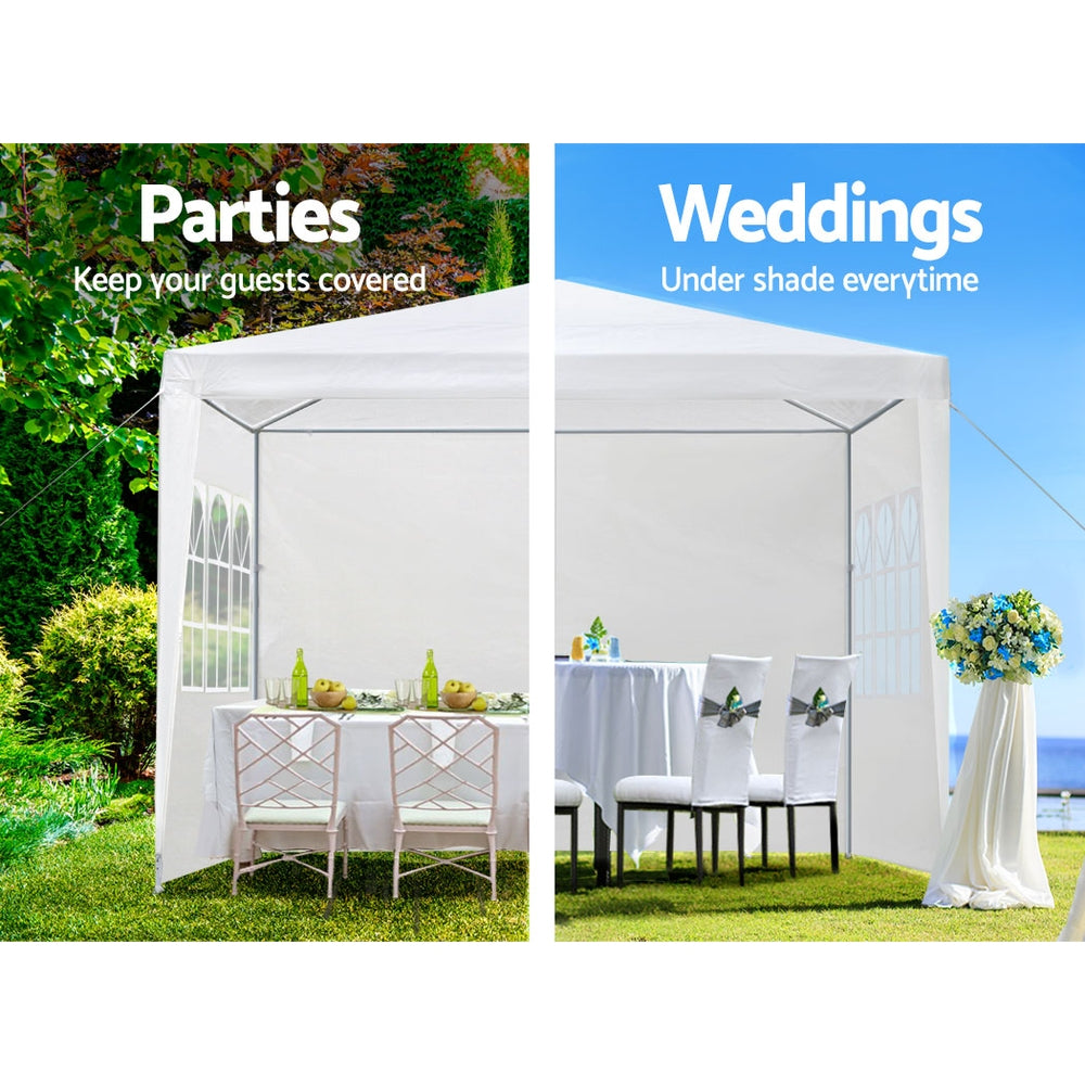 3x3m Marquee Party Tent with Window Panels: Versatile Outdoor Canopy for Weddings, Parties, Camping