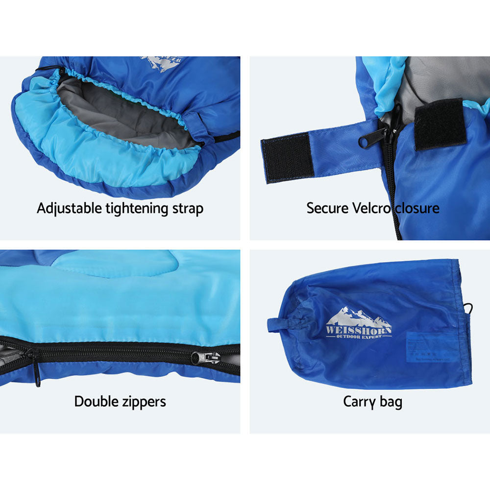 Adventure-Ready Kids' Thermal Sleeping Bag: Perfect for Camping, Hiking, and Outdoor Exploration in Blue (172cm)