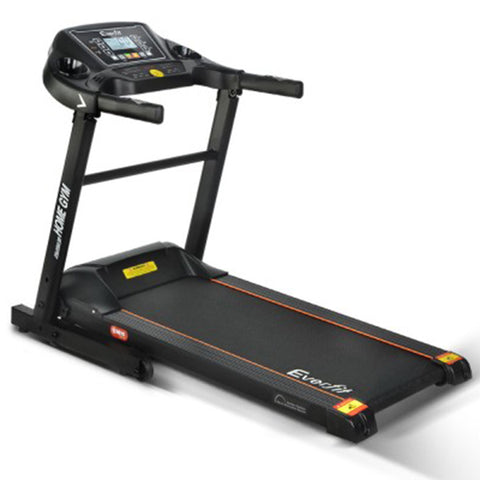 Dynamic Black Electric Treadmill: Compact Running Machine for Home Fitness