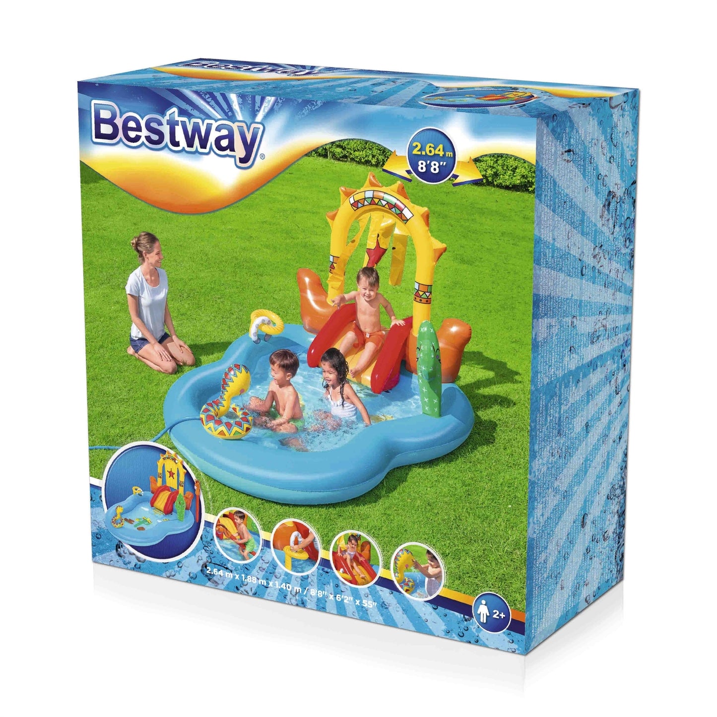 Bestway Wild West Kids Play Inflatable Pools Above Ground Swimming Pool