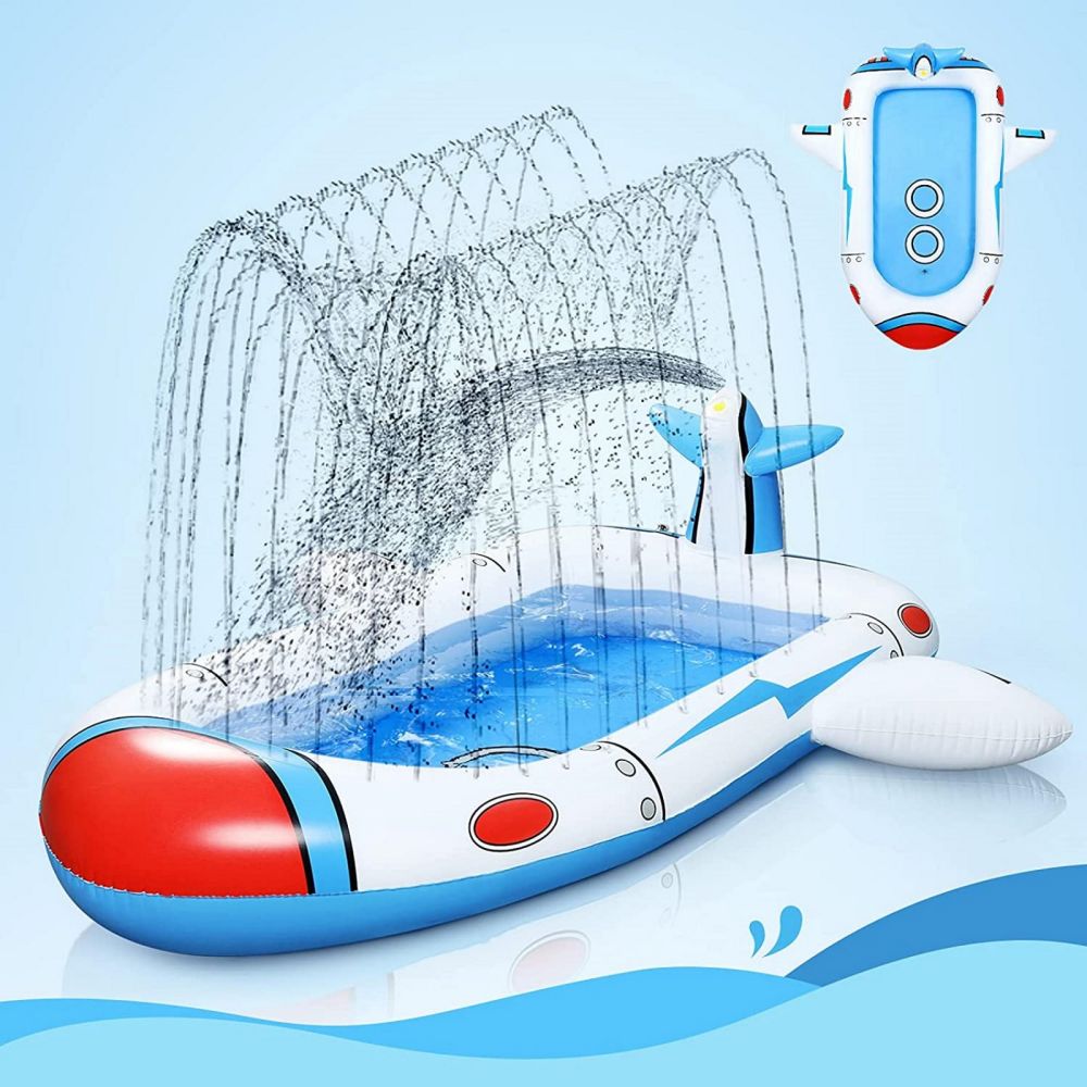 Inflatable Pool - Sprinkler Pool for Kids - Spaceship