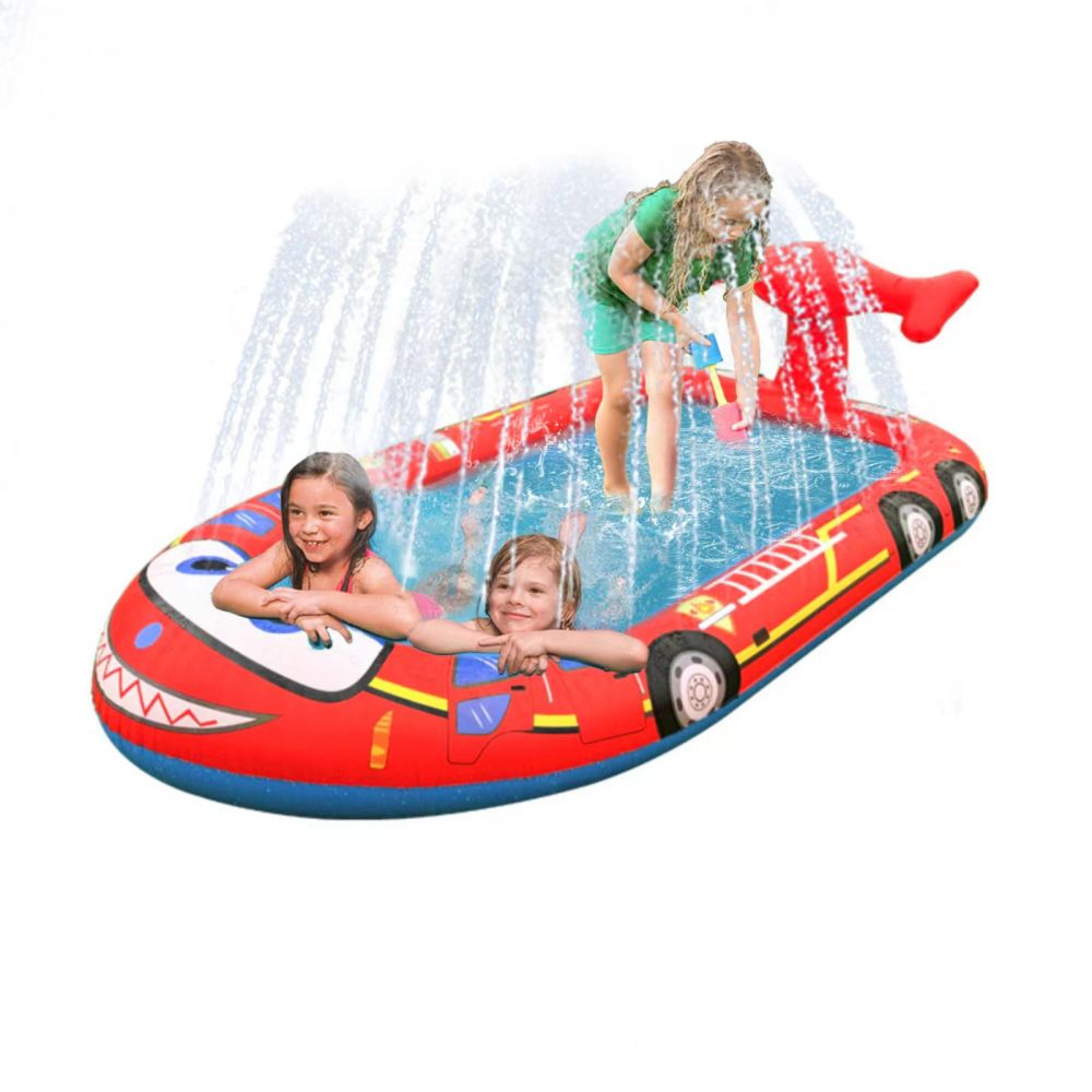 Inflatable Pool - Sprinkler Pool for Kids - Fire Engine