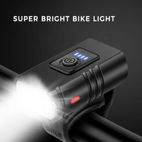 USB Rechargeable Bike Light Set with Tail Light (2 Bulbs)