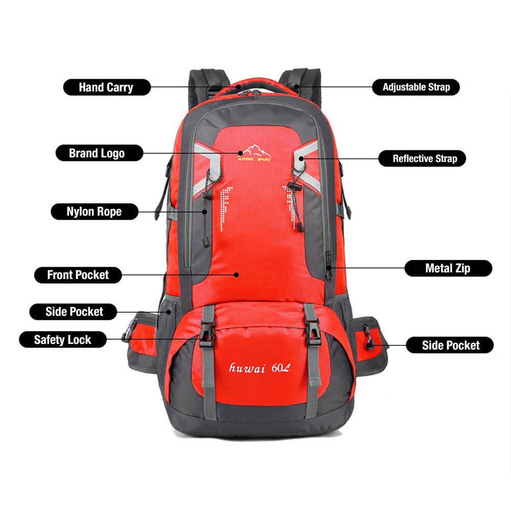 40L Ultimate Waterproof Hiking Backpack (Red)