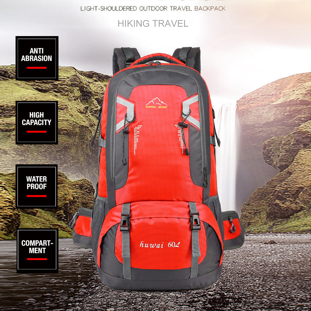 60L Ultimate Waterproof Hiking Backpack (Red)