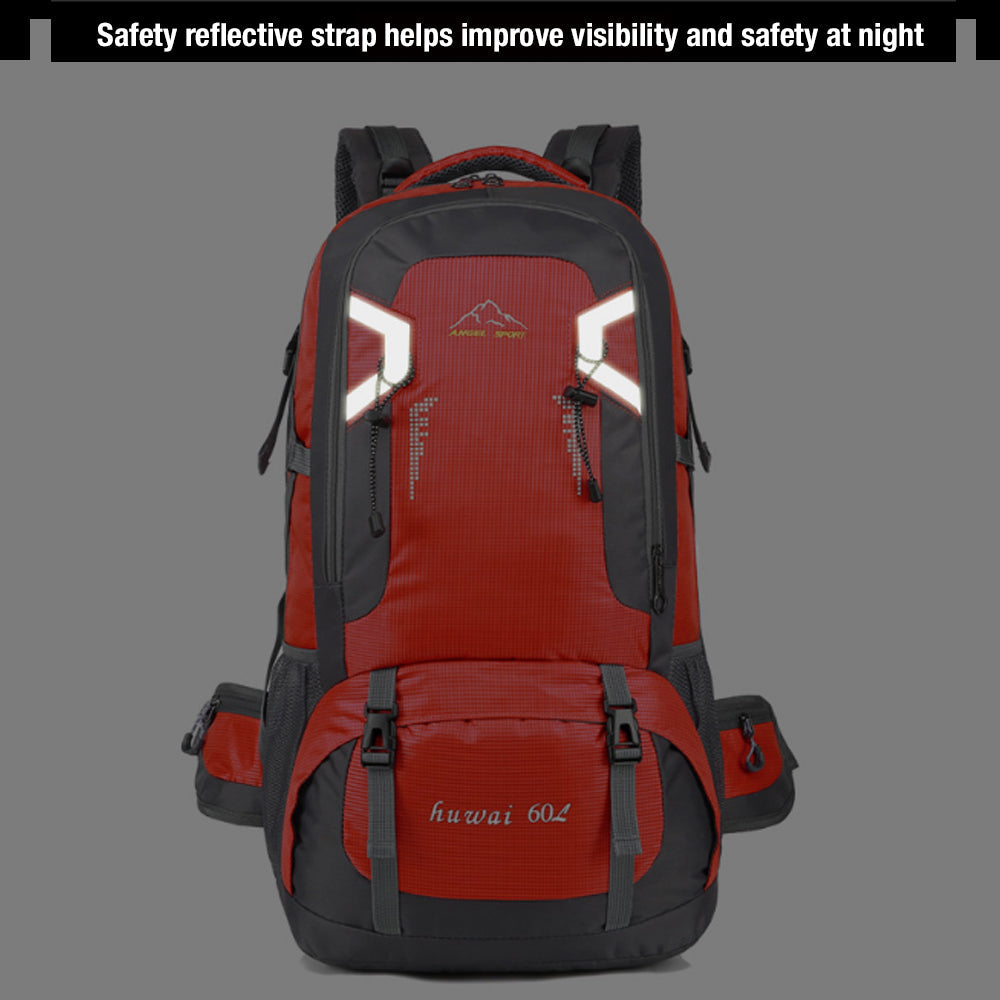 60L Ultimate Waterproof Hiking Backpack (Red)