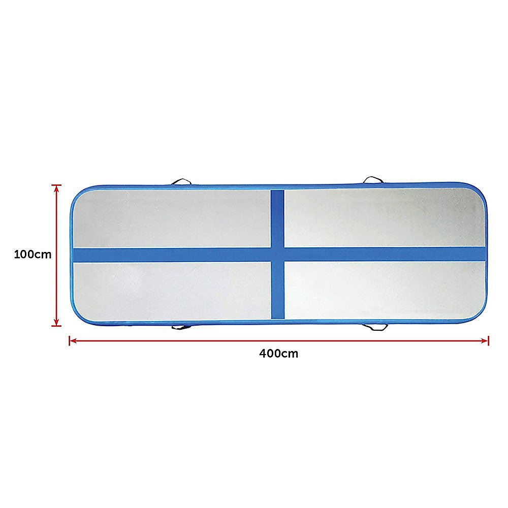 Premium 4m Inflatable Air Track Gym Mat - Ideal for Gymnastics and Tumbling, Includes Pump