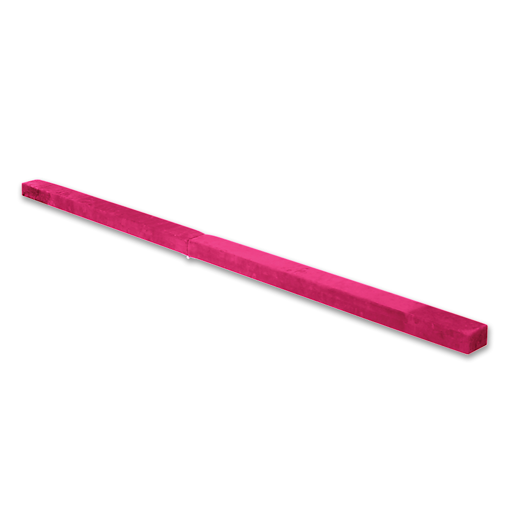 Premium 2.2m Folding Gymnastics Balance Beam - Pink Synthetic Suede