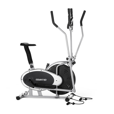 Dynamic 2-in-1 Elliptical Cross Trainer Exercise Bike with Resistance Bands